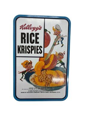 Vintage Kelloggs Rice Krispies Snap Crackle Pop Ornament Tin Set Carlton Cards